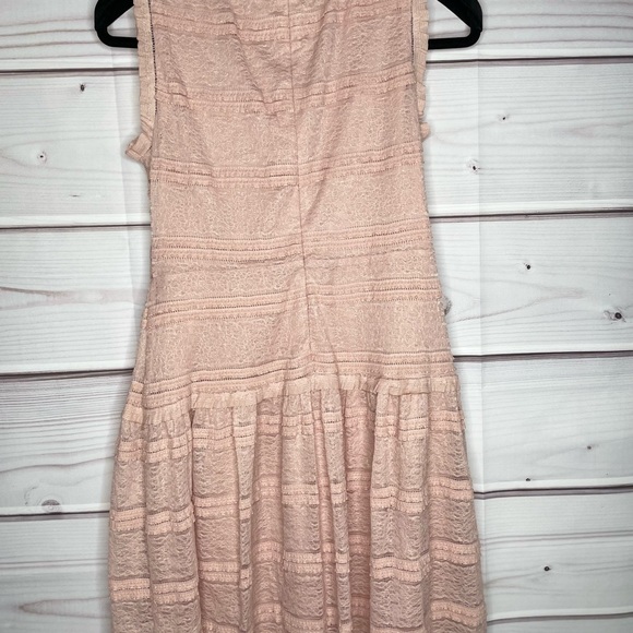 Julia Jordan Dusty Rose Lace Ruffle Sleeveless Dress Size 8 - Picture 8 of 8